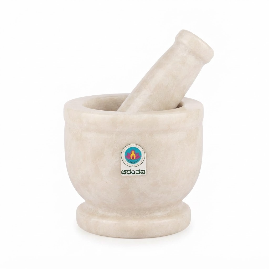White Marble Mortar and Pestle Set - Small Size