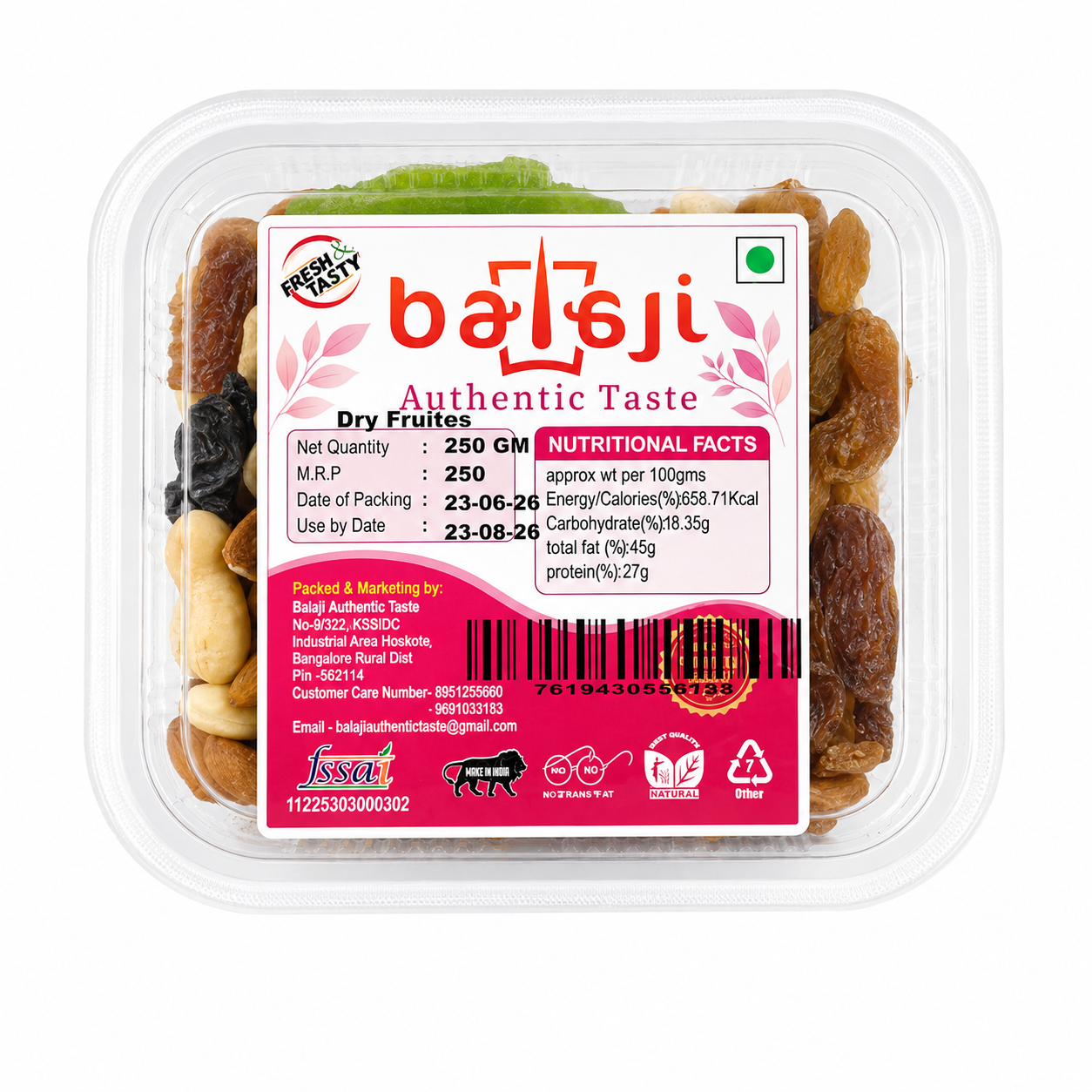 Balaji Authentic Taste Dry Fruits Mix, 250g