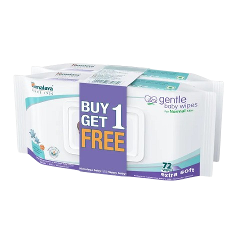 Himalaya Gentle Baby Wipes, 72 pulls (Buy 1 Get 1 Free)