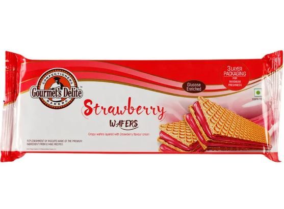Gourmet's Delite Wafers - Strawberry, 60g