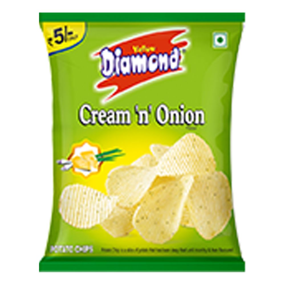 Yellow Diamond Potato Chips - Cream & Onion, 15g