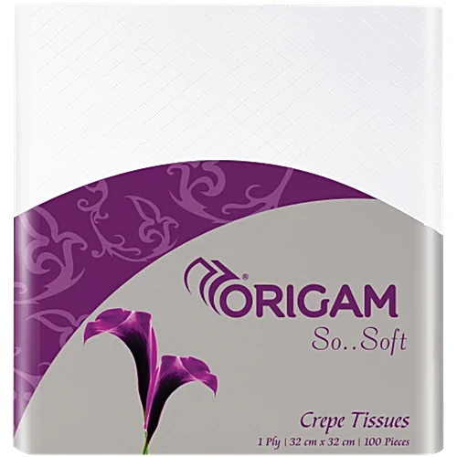 Origami 1 Ply Tissue Paper Napkins Serviettes, 100 Pulls (32 X 32cm)