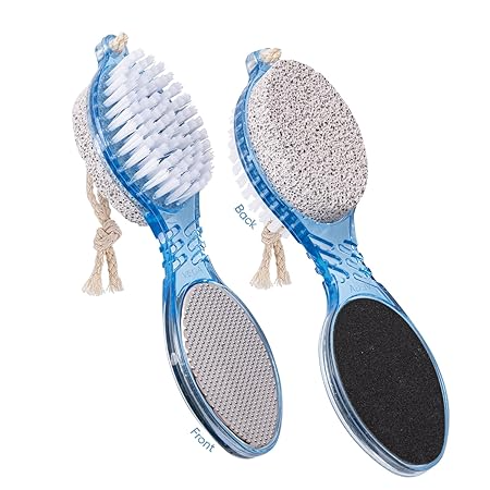 Vega Blue Foot Pedicure Brush Pumice Stone Scrubber, 1pc