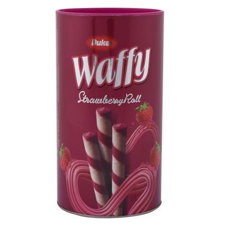 Dukes Waffy Wafer Rolls Jar- Strawberry, 250g
