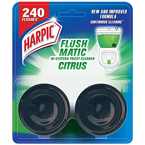 Harpic Flushmatic In Cistern Toilet Cleaner Block - Citrus, 100g