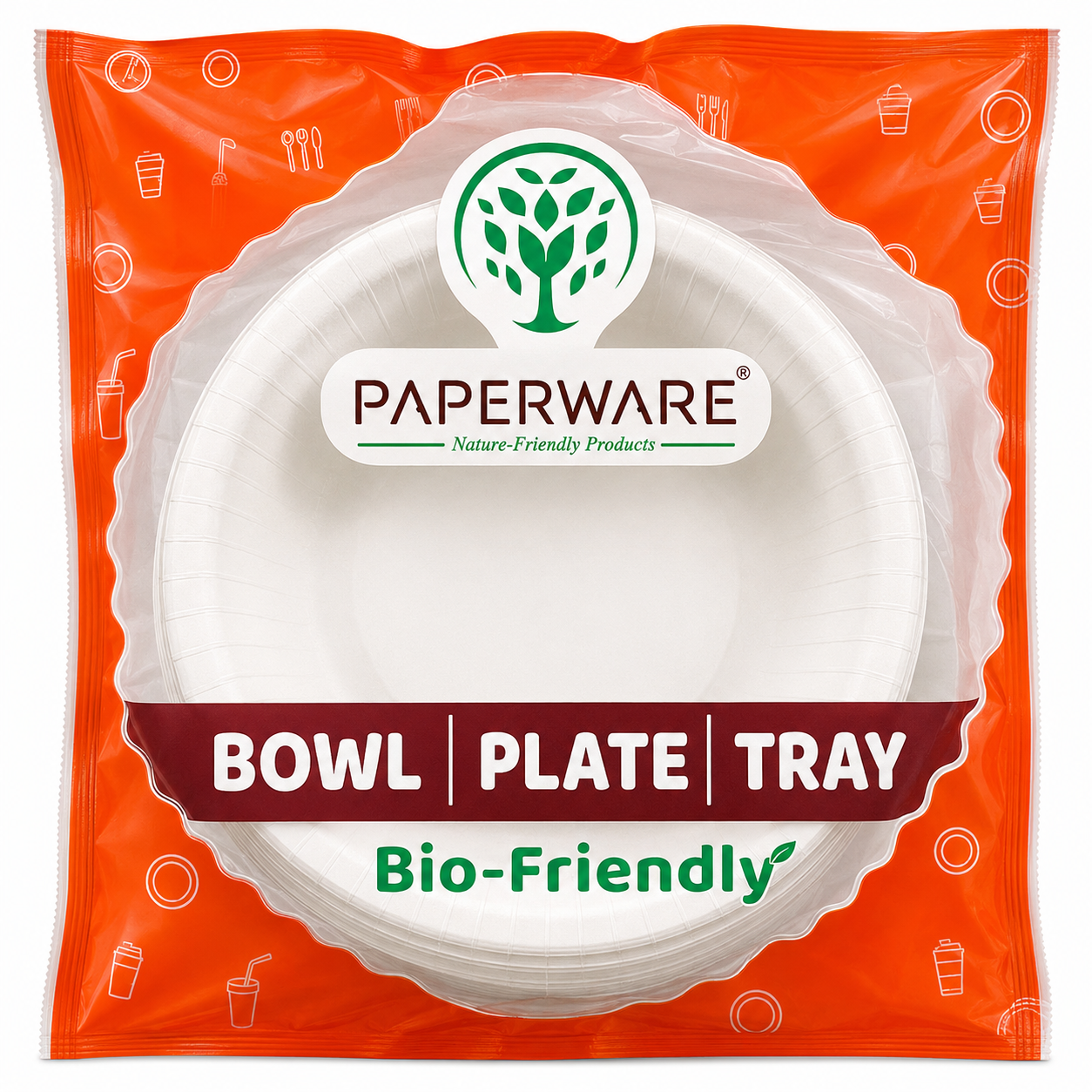 Paperware Bio Friendly Disposable Paper Bowl, 200ml (50pc)