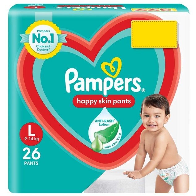 Pampers Happy Skin Baby Diaper Pants - L, 26pc