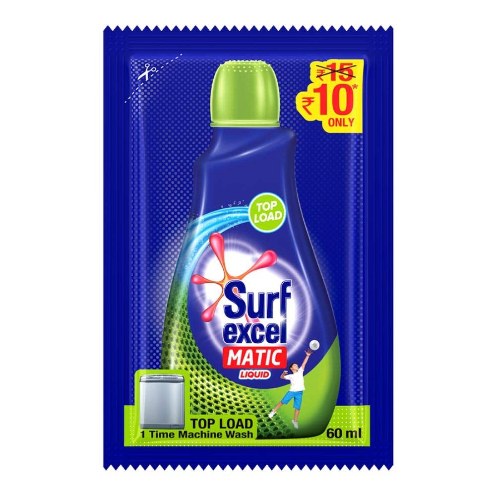 Surf Excel (Rs.10) Matic Liquid Pouch - Top Load, 50ml