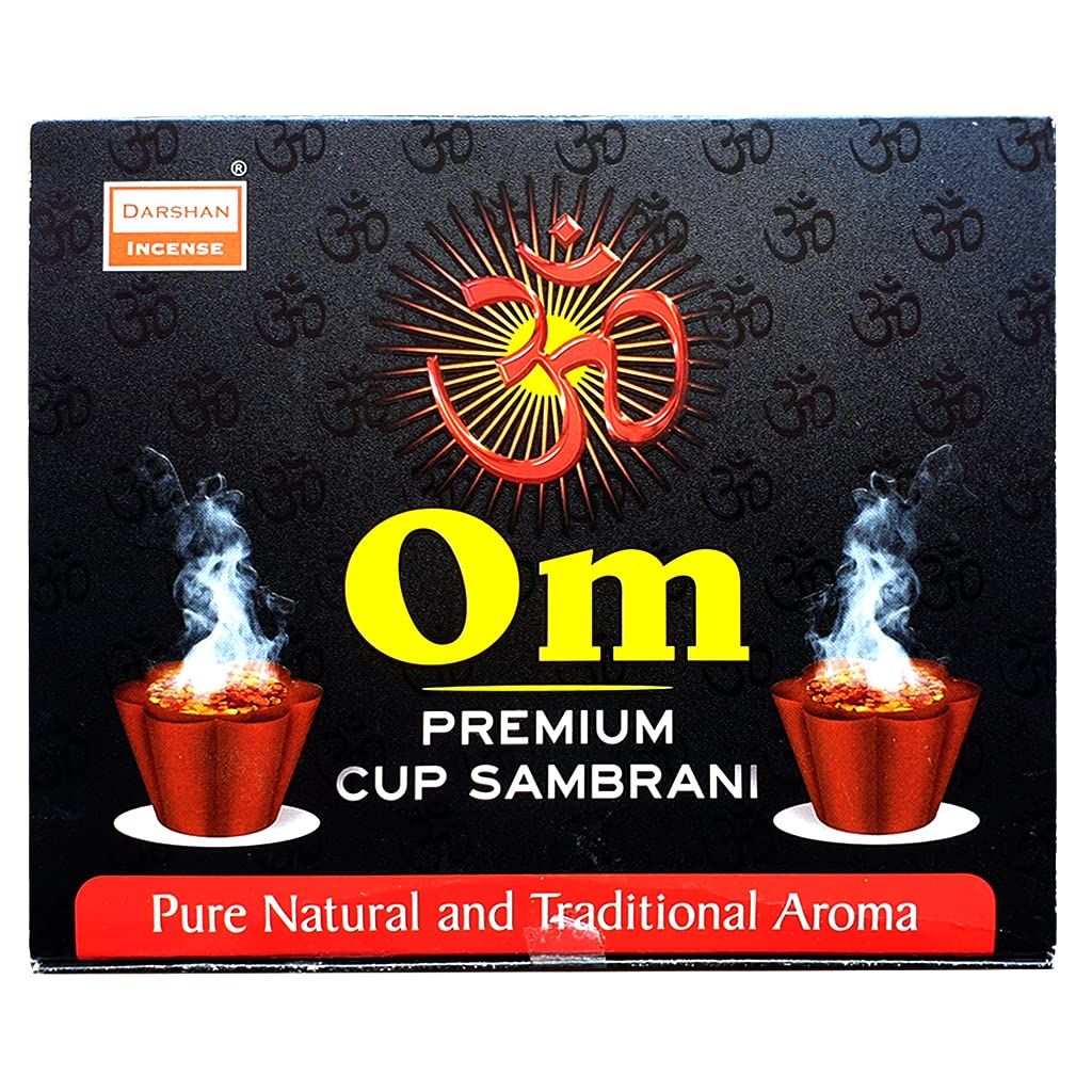Darshan Incense Cup Sambrani - Om, 12pcs