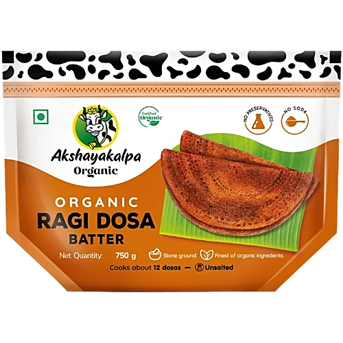 Akshayakalpa Organic Ragi Dosa Batter Pouch, 750g