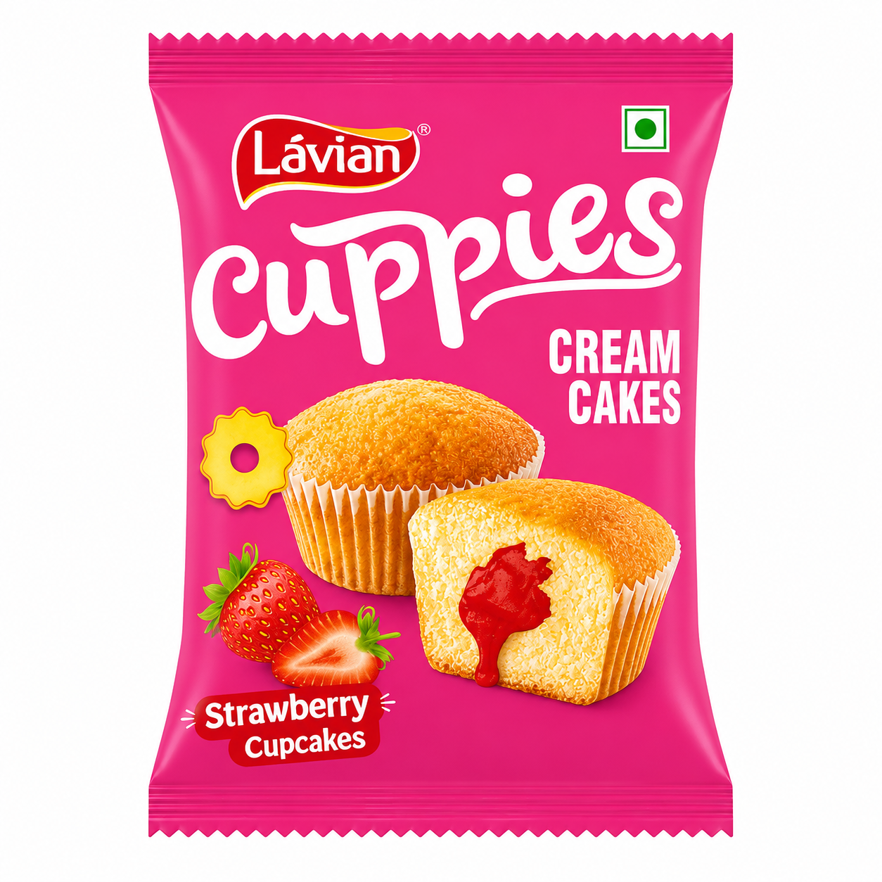 Lavian Cuppies Cream Cake - Strawberry, 15g