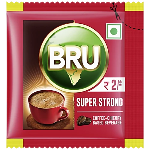 Bru Instant Coffee Powder Pouch - Super Strong, 2g (57% Coffee 43% Chicory)