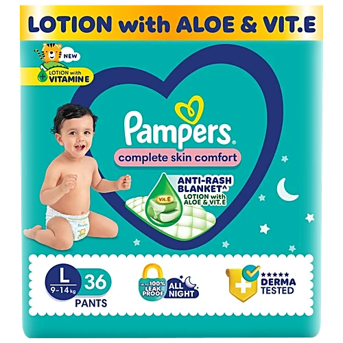 Pampers Complete Skin Comfort Baby Anti Rash Blanket Diaper Pants - L, 36pc