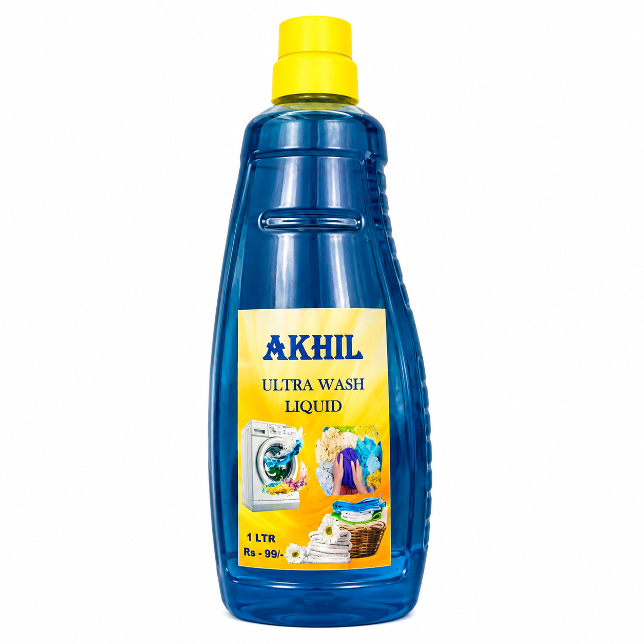 Akhil Ultra Wash Laundry Detergent Liquid Bottle, 1L