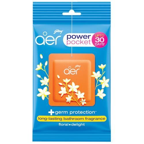 Godrej Aer Pocket Bathroom Fragrance - Jasmine Floral Delight, 10g