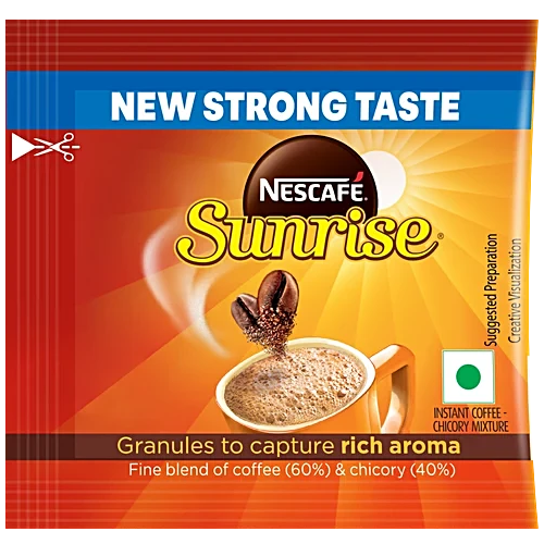 Nescafe Sunrise Instant Coffee Powder Sachet, 1.3g (60% Coffee 40% Chicory)