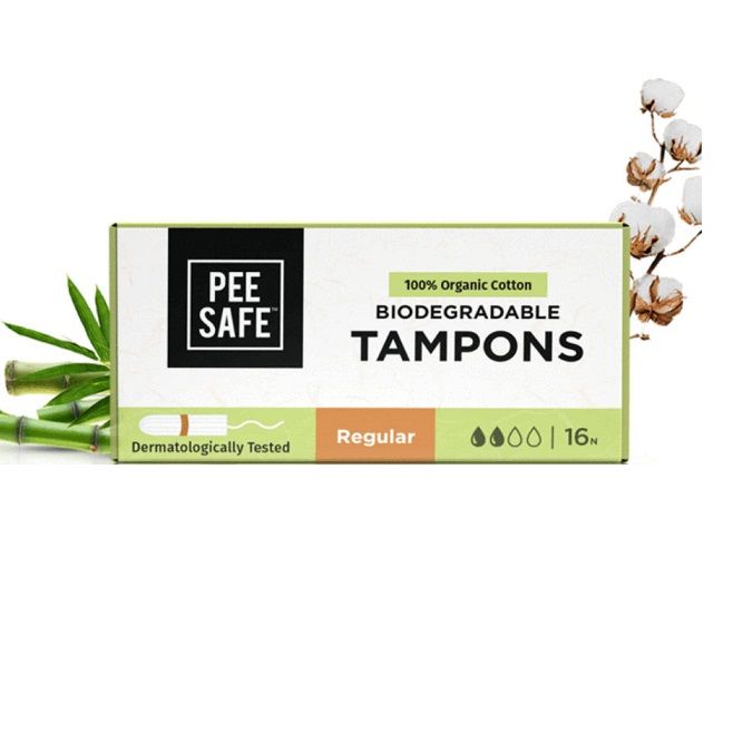 Peesafe Biodegradable Tampons - Regular, 16pcs