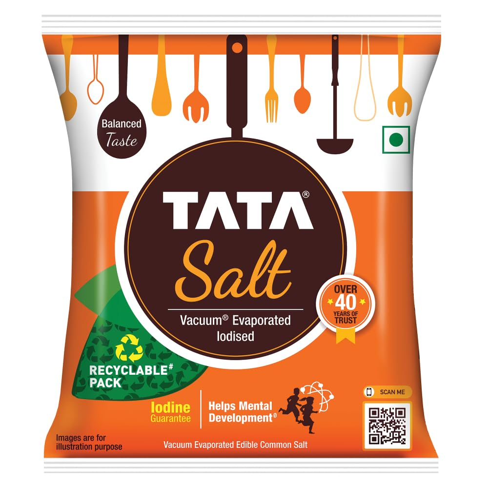 Tata Salt Pouch - Iodised, 1kg