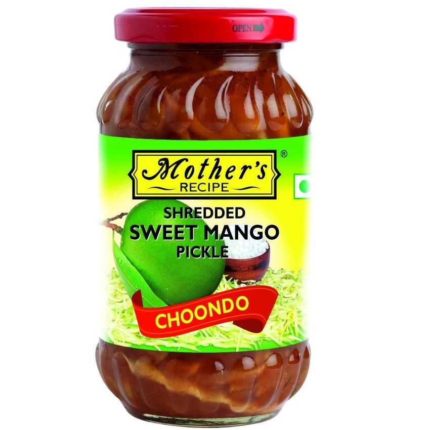 Mothers Recipe Gujarati Choondo Pickle Glass Bottle - Shredded Sweet Mango, 350g