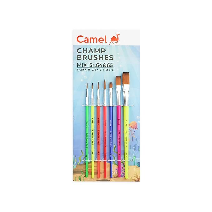 Camel Champ Brushes - Round And Flat (Set of 7)