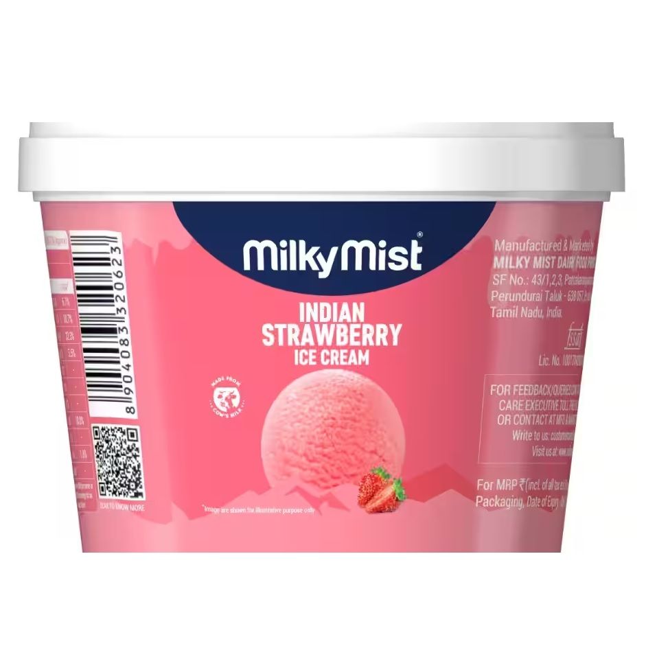 Milky Mist Cup Ice Cream - Indian Strawberry, 100ml