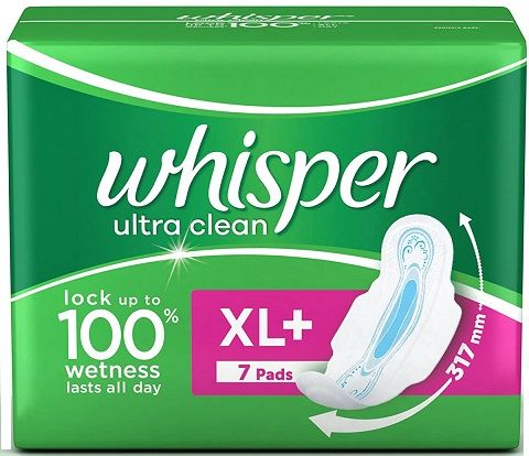 Whisper Ultra Clean Sanitary Pads - XL+, 7pcs