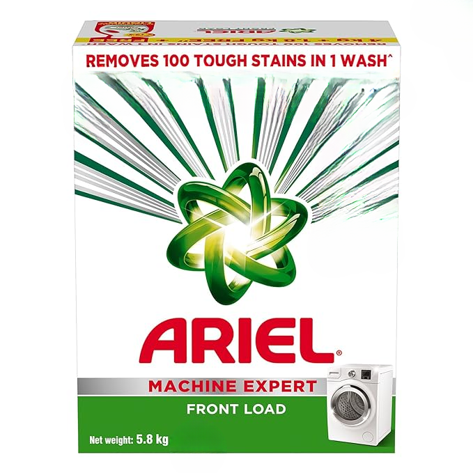 Ariel Matic Expert Laundry Detergent Powder Pouch - Front Load, 5.8kg (4kg+1.8kg)