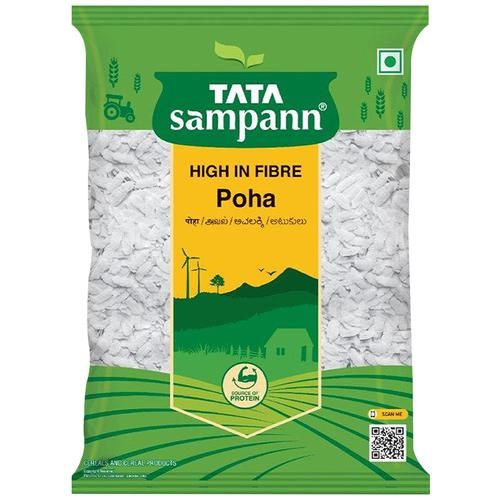 Tata Sampann High in Fibre Poha Pouch - Thick, 500g