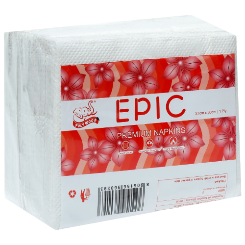 Pulp Wood Epic Premium Napkins - 1 Ply, 80 Pulls (27 X 30cm)