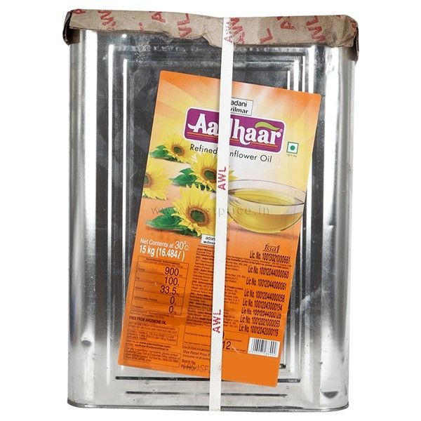 Aadhar Sunflower Oil Tin, 15kg