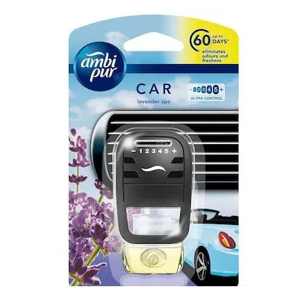 Ambipur Car Freshener Starter With Refill - Lavender, 7.5ml