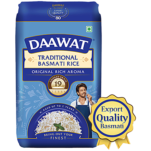 Daawat Traditional Basmati Rice Pouch, 1kg