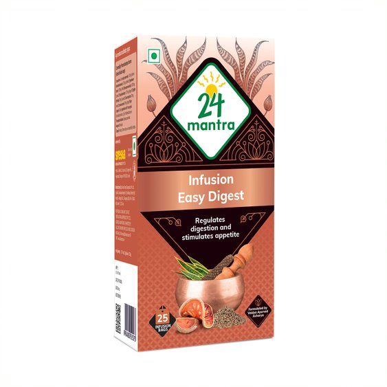 24 Mantra Organic Ayurvedic Infusion - Easy Digest, 25 Bags