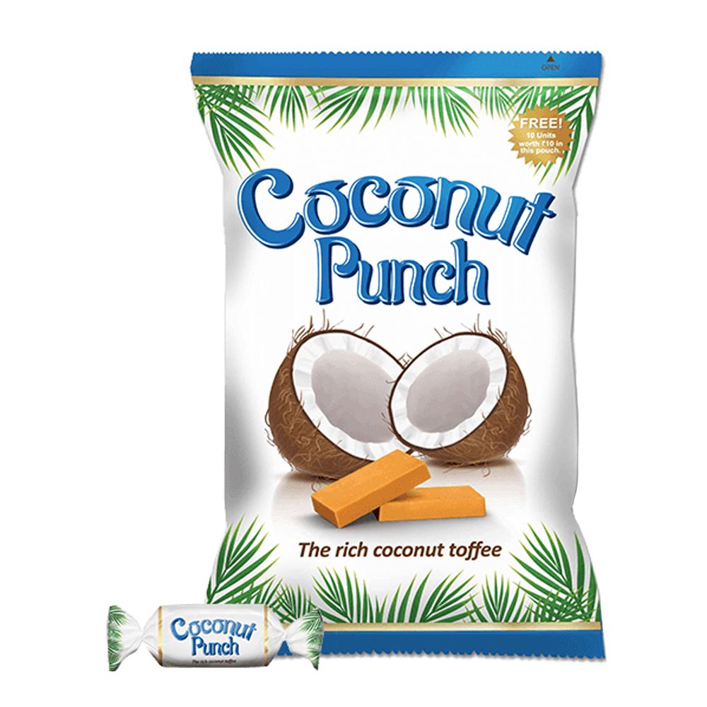 Lotte (Re.1) Coconut Punch Toffee Pouch, 4.95g (Set of 100)