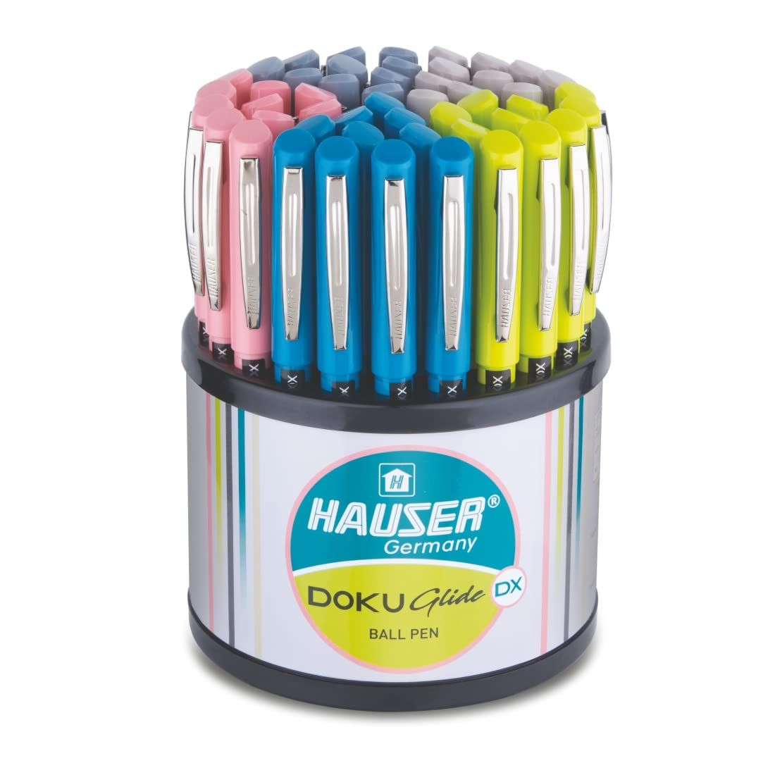 Hauser Doku Glide 0.7mm Ball Pen With Stand - Blue, 50pcs