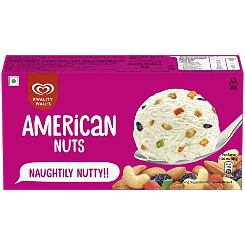 Kwality Wall's Ice Cream Carton - American Nuts, 700ml