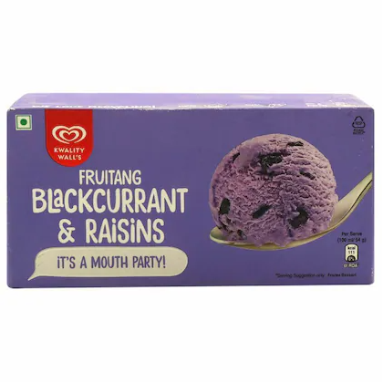 Kwality Wall's Fruitange Ice Cream Carton - Black Current & Raisins, 700ml