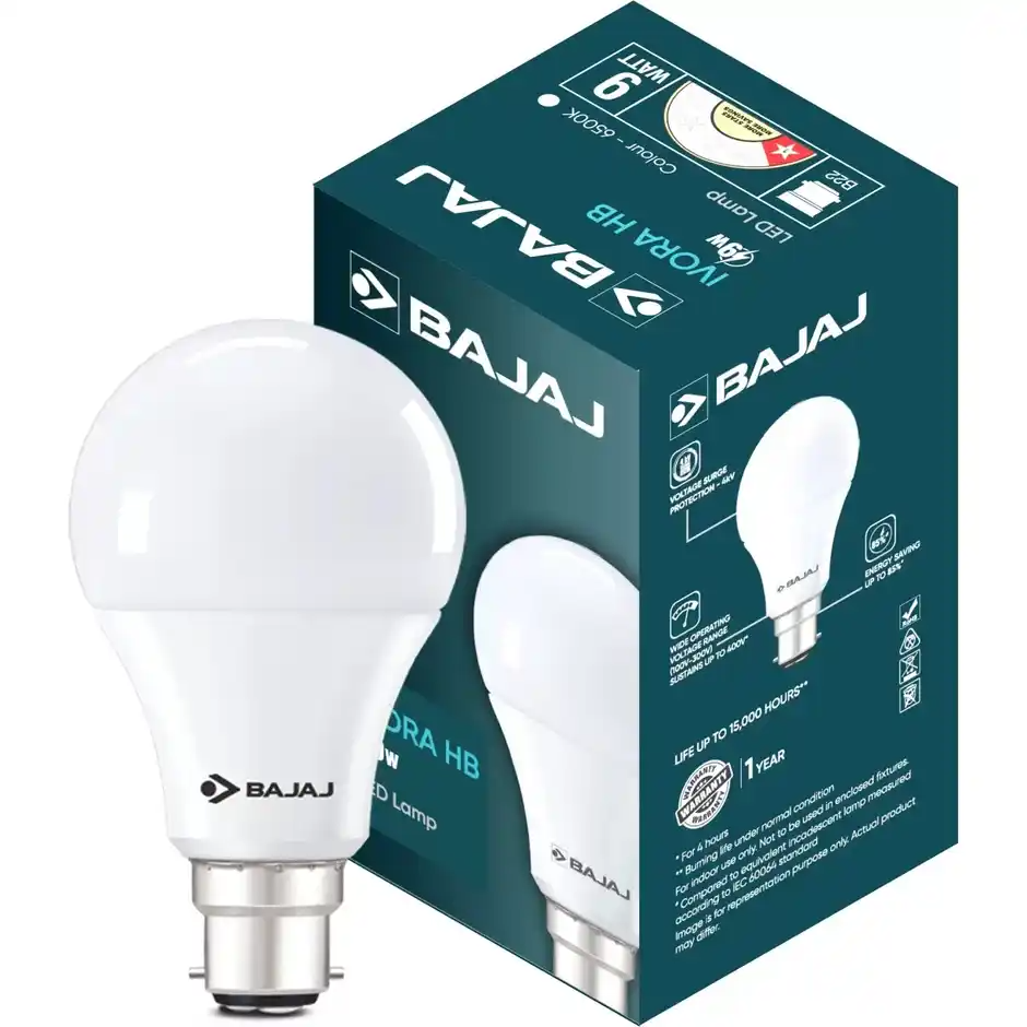 Bajaj B22 9W LED Bulb - Ivora HB, 1pc (Cool Day