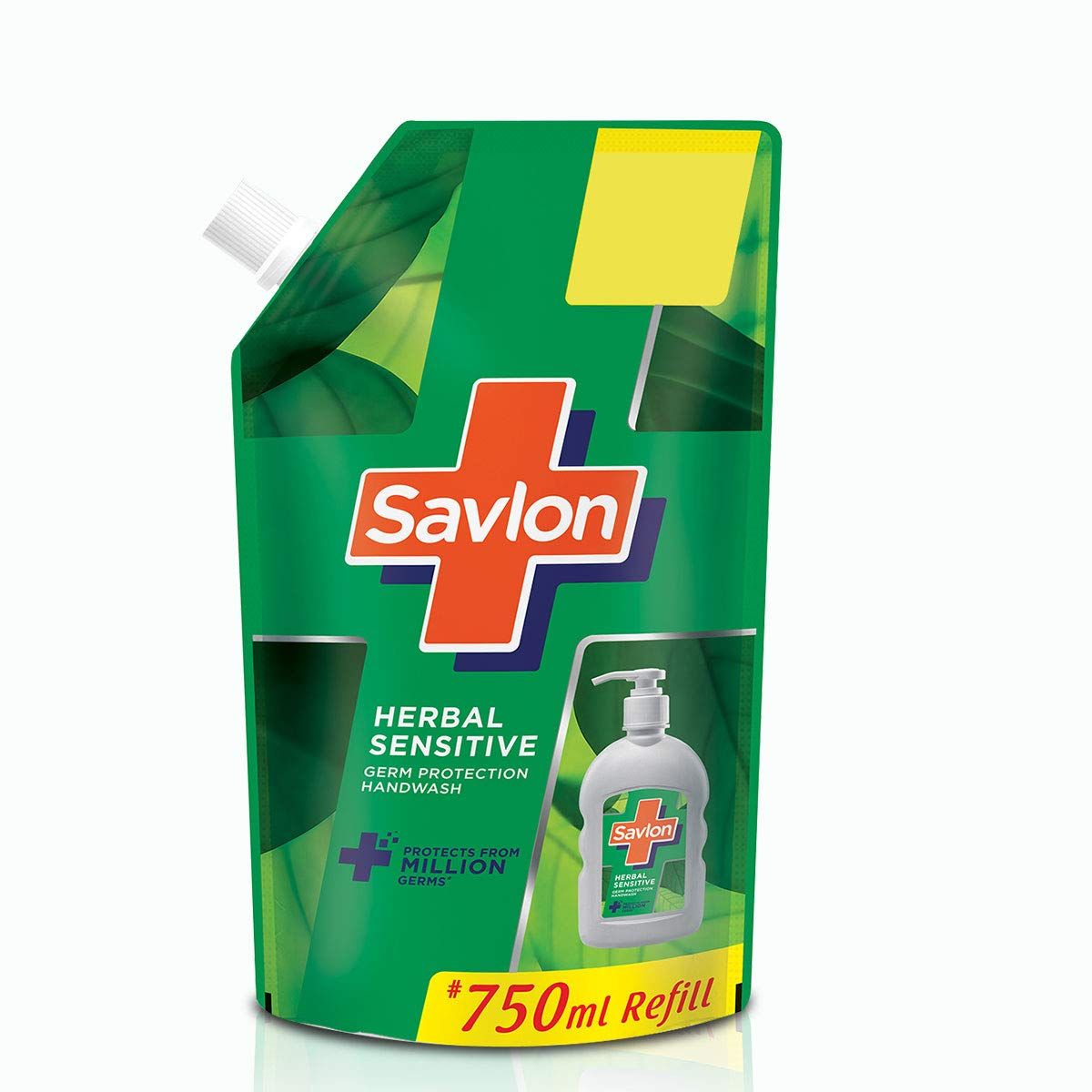 Savlon Herbal Sensitive PH Balanced Liquid Hand Wash Refill Pouch, 750ml