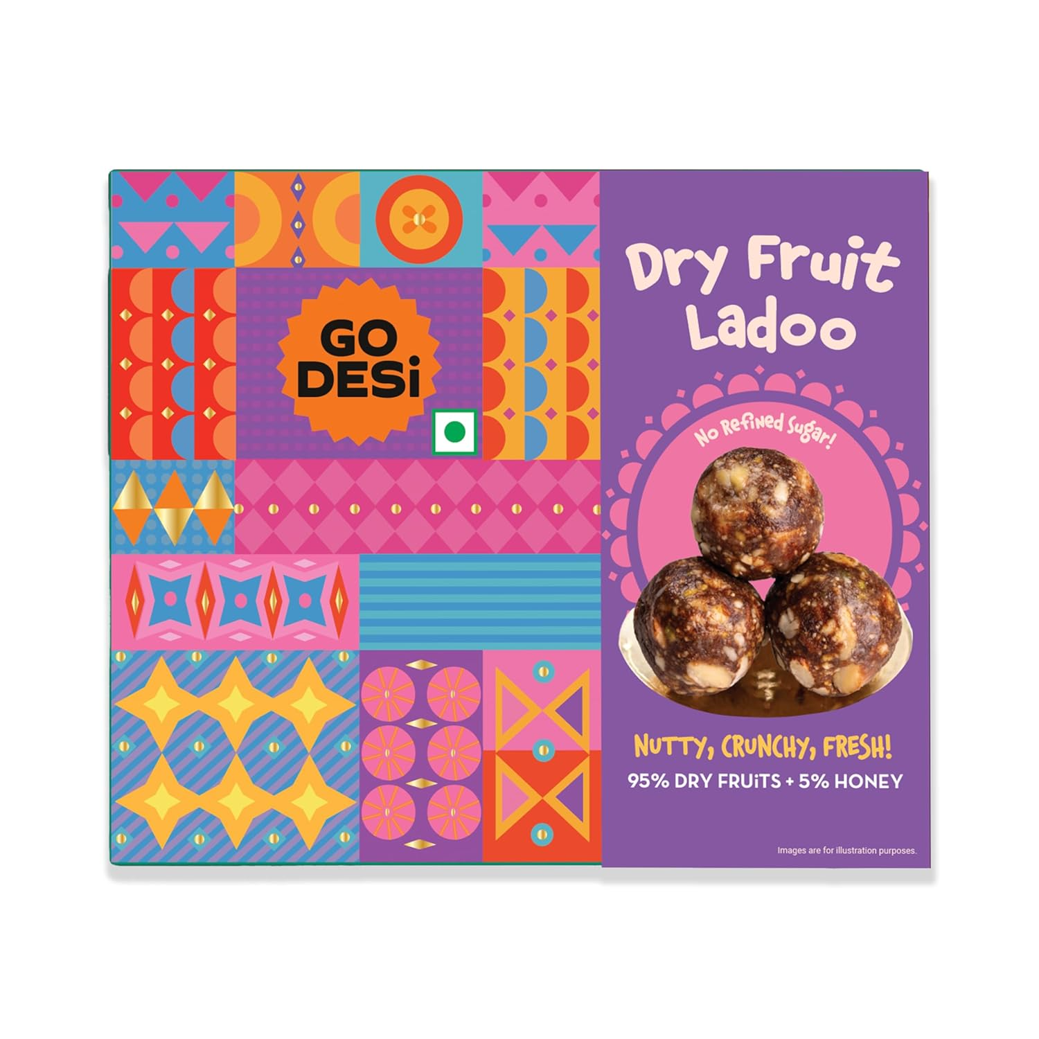 Go Desi Dry Fruit Ladoo Carton, 200g