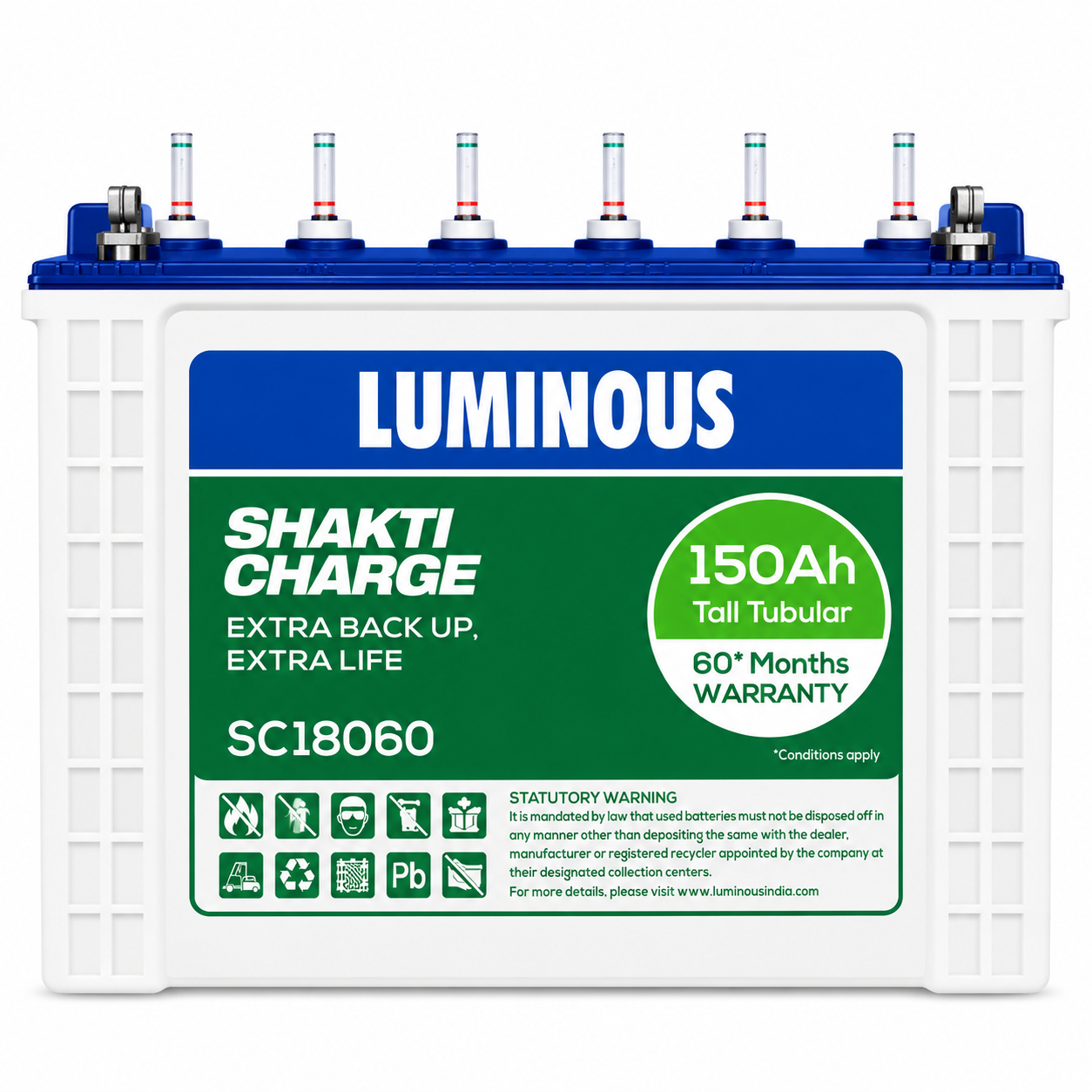 Luminous | SHAKTI CHARGE SC18080 | Tall Tubular Battery (150AH)
