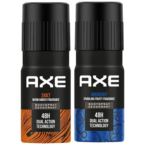 Axe Recharge Lasting Deodorant Bodyspray - Midnight & 24x7 Long, 150ml (Buy 1 Get 1 Free)