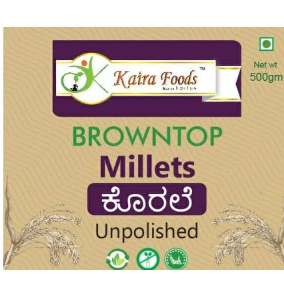 Kaira Foods Unpolished Millets - Browntop, 500g