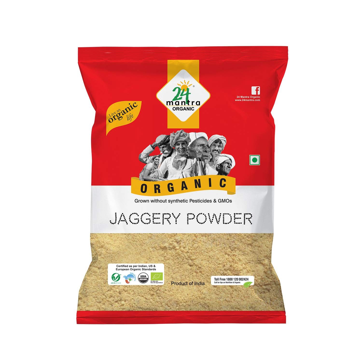 24 Mantra Organic Jaggery Powder Pouch, 500g