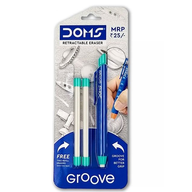 Doms Groove Retractable Eraser with 2 Refills (8356)