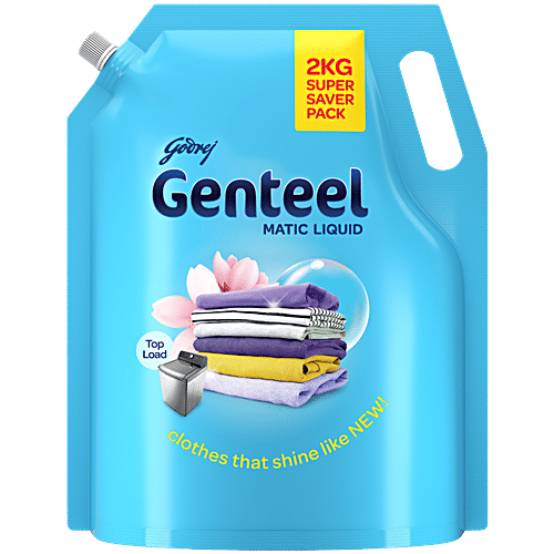 Godrej Genteel Matic Liquid Detergent Refill Pouch - Top Load, 2kg