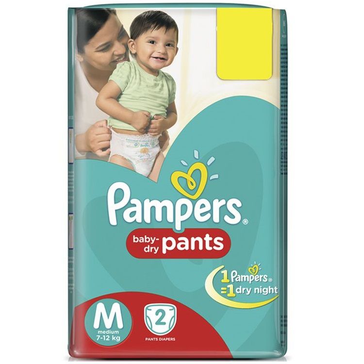 Pampers Baby Dry Pant Diaper - M, 2pc
