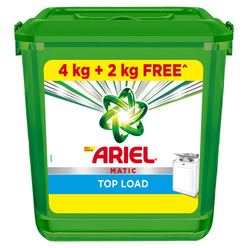Ariel Matic Detergent Powder Container - Top Load, 4kg (Extra 2kg Free)