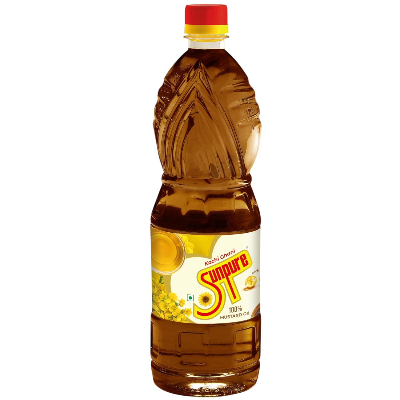 Sunpure Kachi Ghani Mustard Oil Bottle, 500ml