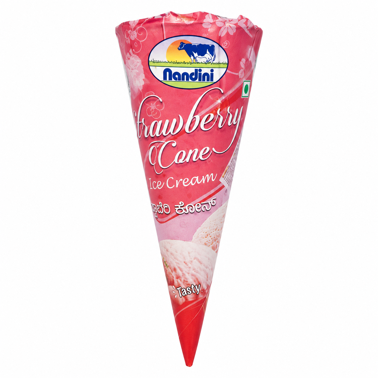 Nandini Cone Ice Cream - Strawberry, 120ml